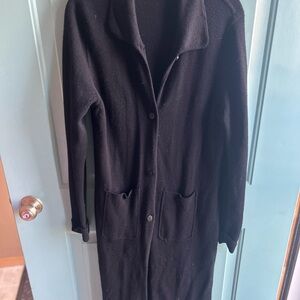 Garnet Hill Black Duster Sweater